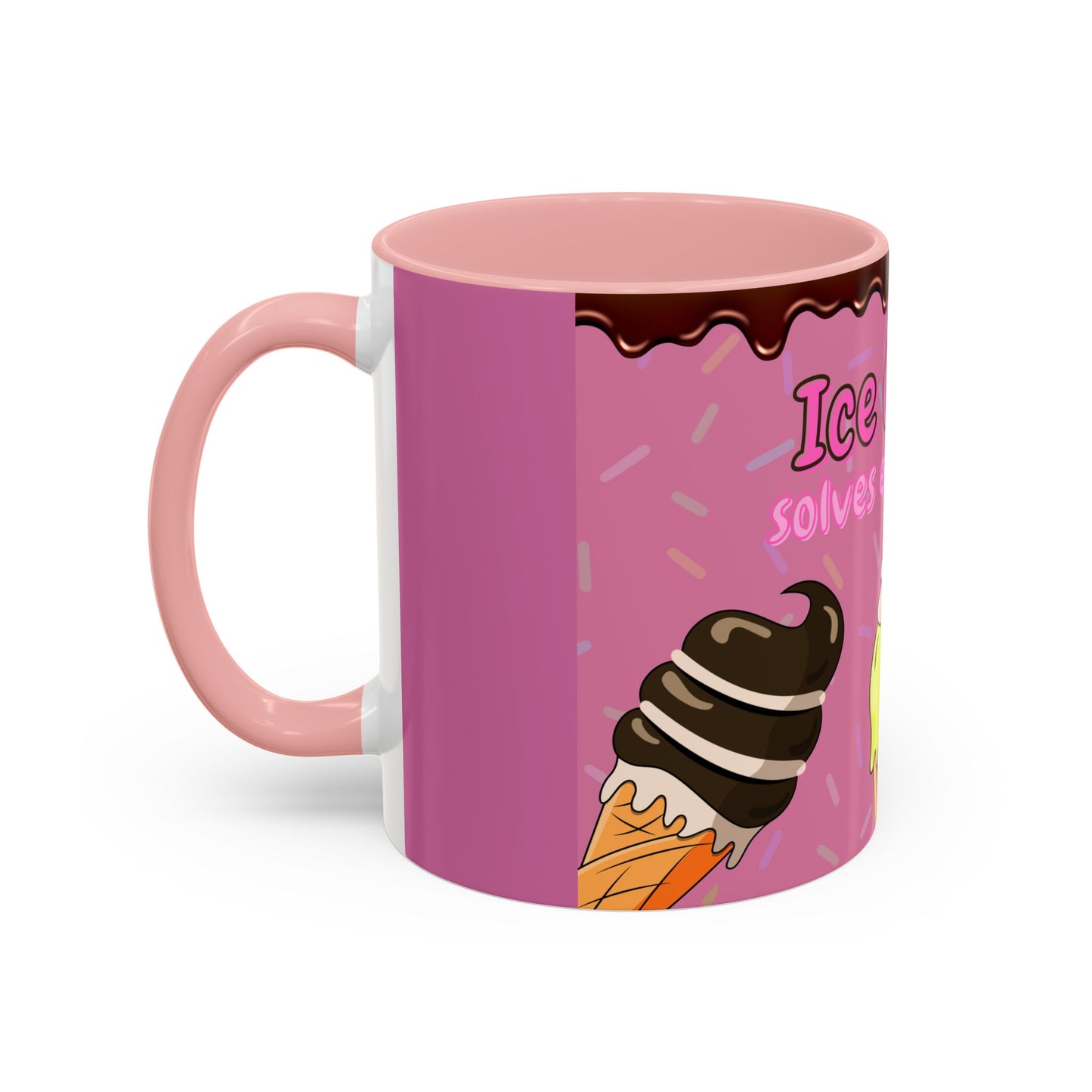Ice Cream Solves Everything Coffee Mug - Fun Beverage Cup for Ice Cream Lovers, Gift for Holidays, Birthday, Summer