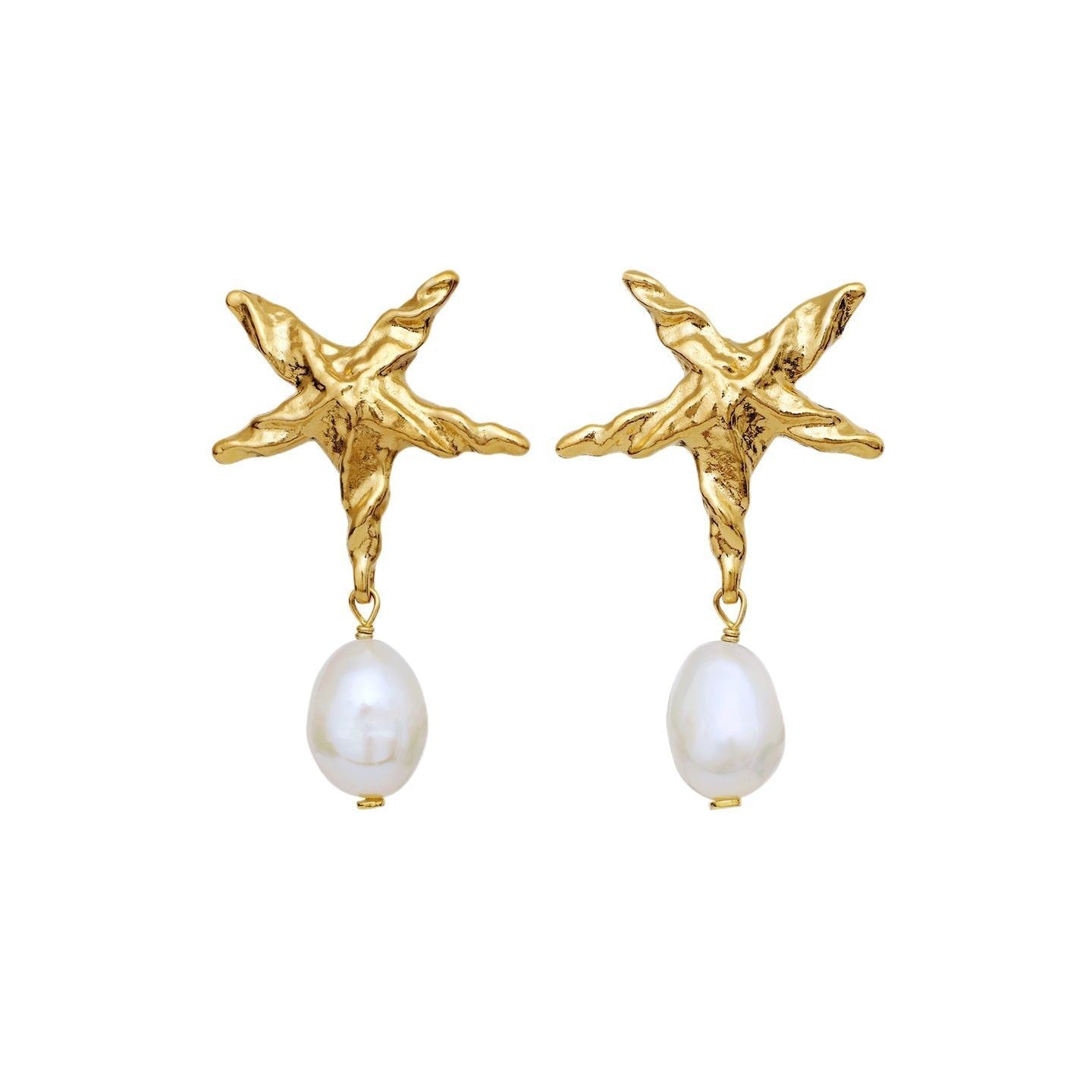 Fashionable Five-pointed Star Pearl Earrings