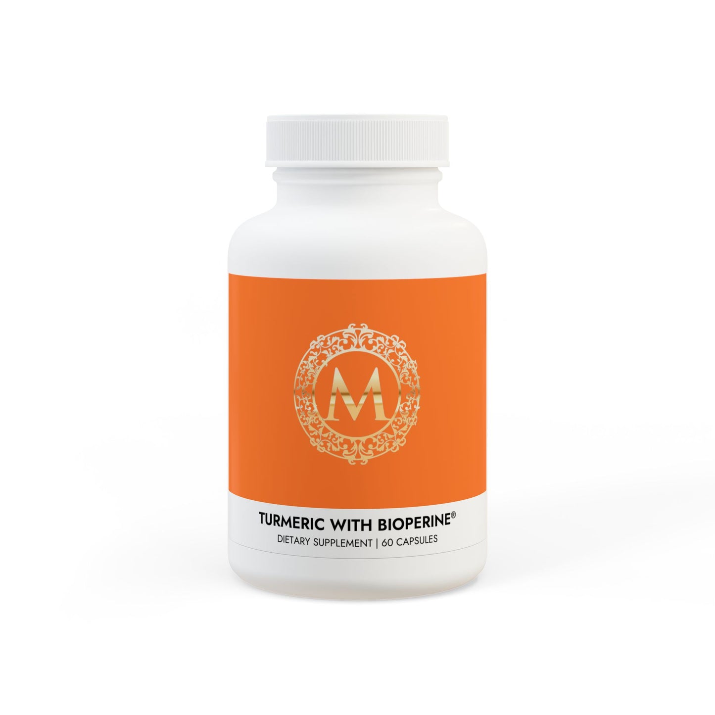 Organic Turmeric with BioPerine® (Black Pepper Fruit Extract) VEGAN Supplement (60 Capsules)