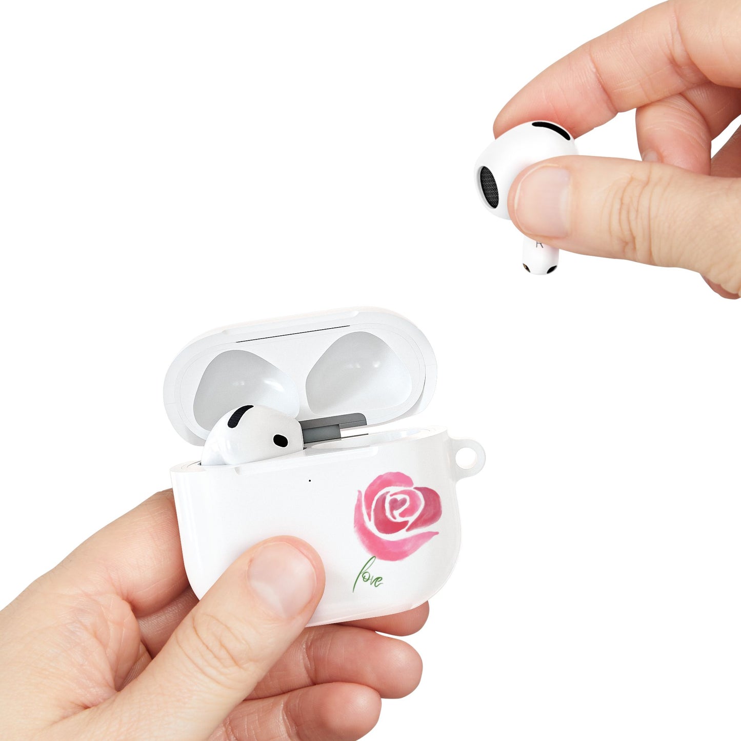Romantic Rose AirPod Case - Cute Floral Design, Gift for Her, Valentine's Day Present, Trendy Accessory, Love Theme