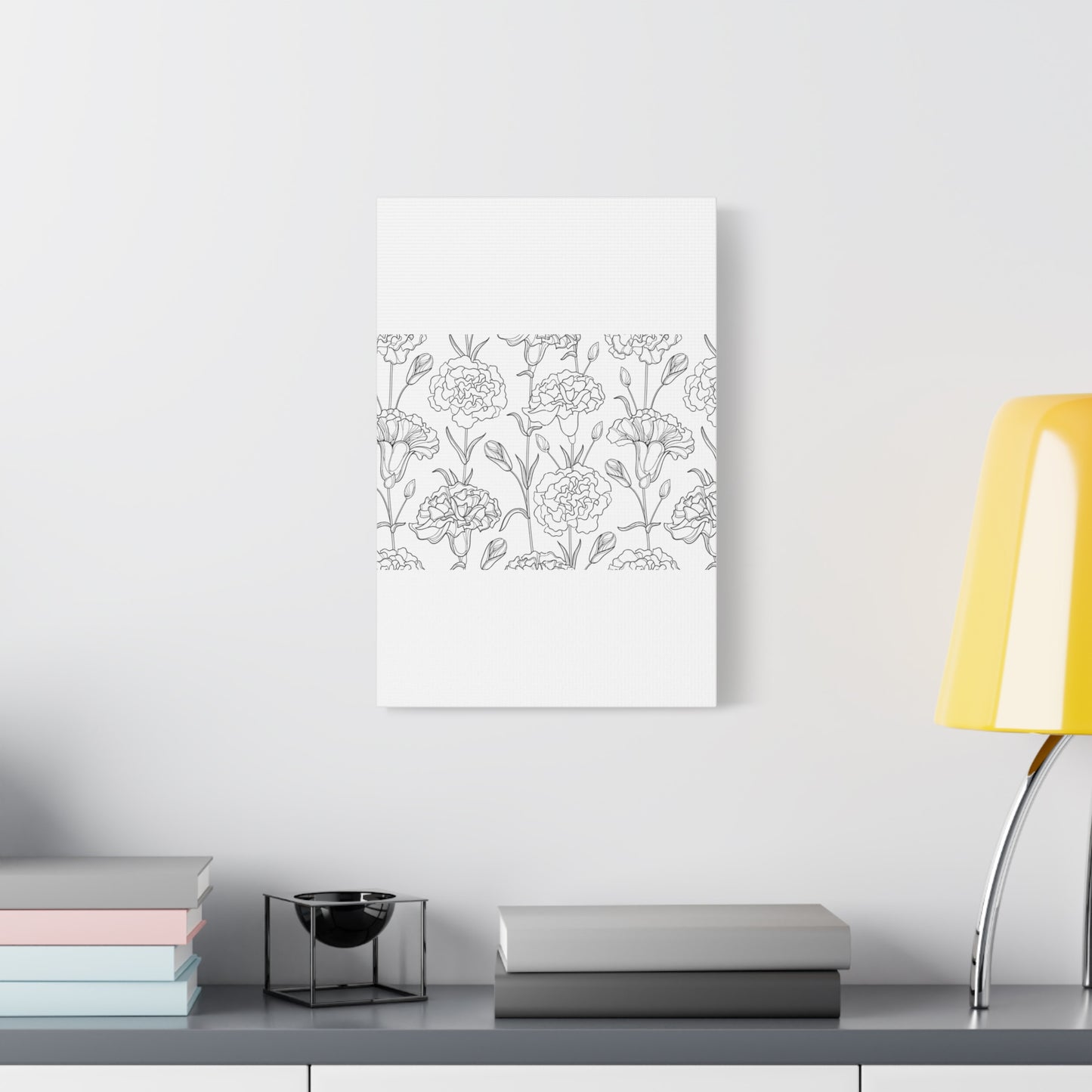 Floral Canvas Art, Stretched Wall Decor, Home Gift, Botanical Print, Modern Design, Matte Finish