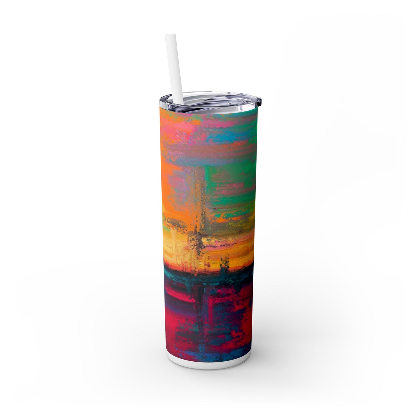 Colorful Ombre Skinny Tumbler with Straw, 20oz | Travel Mugs, Summer Drinkware, Beach Accessories, Gifts for Her, Eco-Friendly