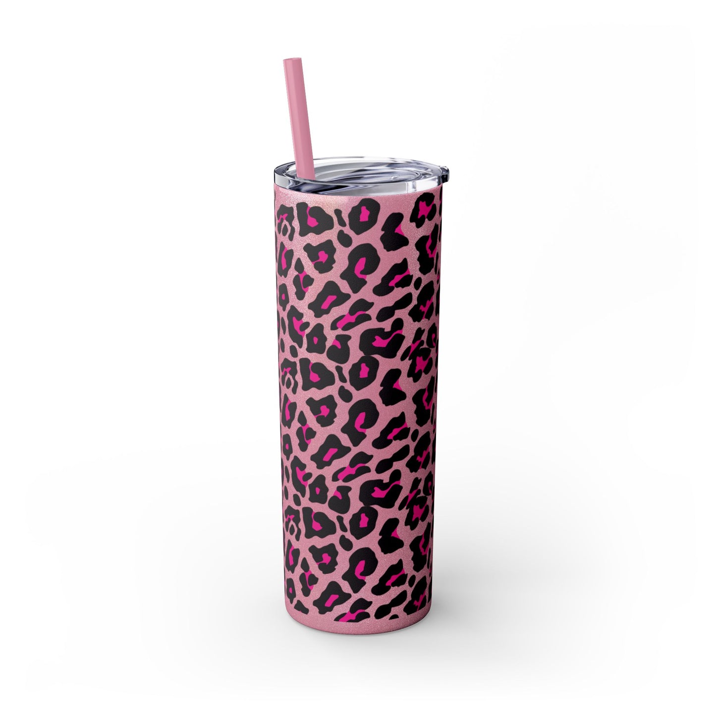 Trendy Leopard Print Skinny Tumbler, 20oz | Stylish Drinkware for Home, Office, Gifts, Reusable Straw, Animal Print
