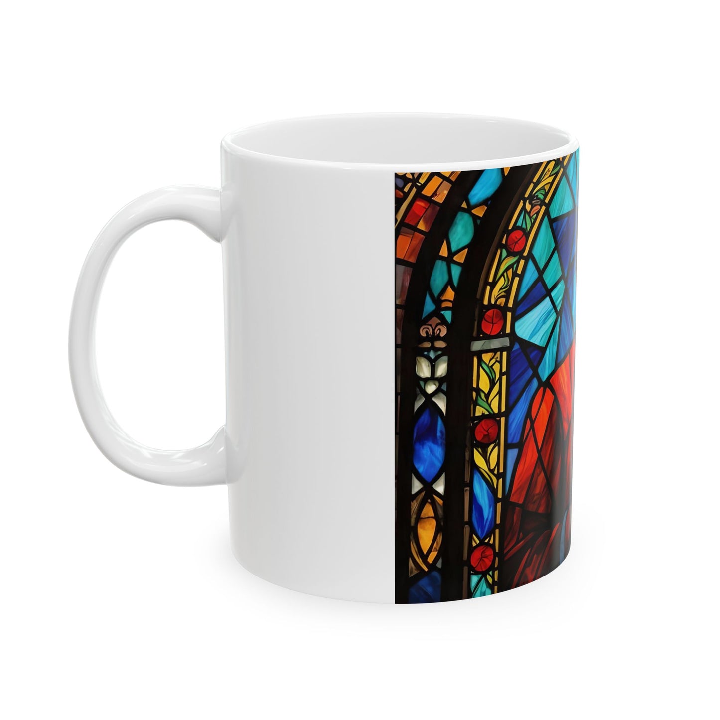 Stained Glass Character Mug, Artistic Coffee Cup, Unique Gift, Tea Mug, Halloween Decor, Cozy Home Drinkware