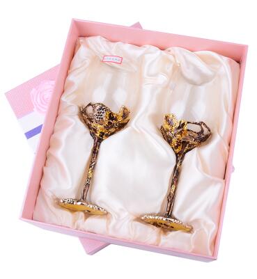 European Crystal Enamel Color Wine Champagne Goblet Creative High grade Wedding Gift Set