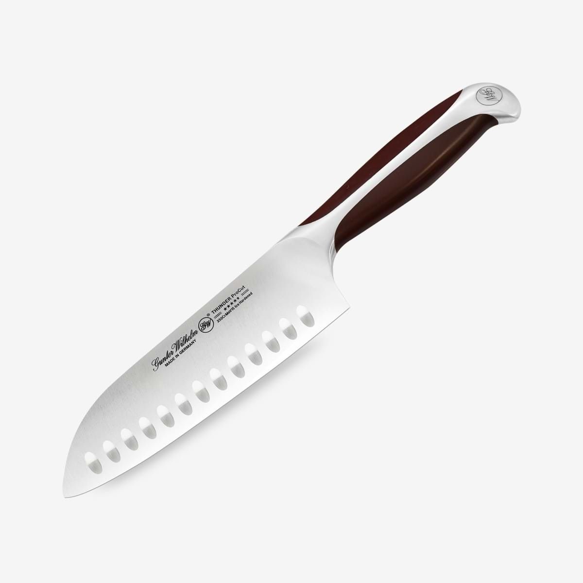 Gunter Wilhelm Thunder Santoku Knife, 7 Inch | Brownish ABS Handle SKU: 50-515-0407-0