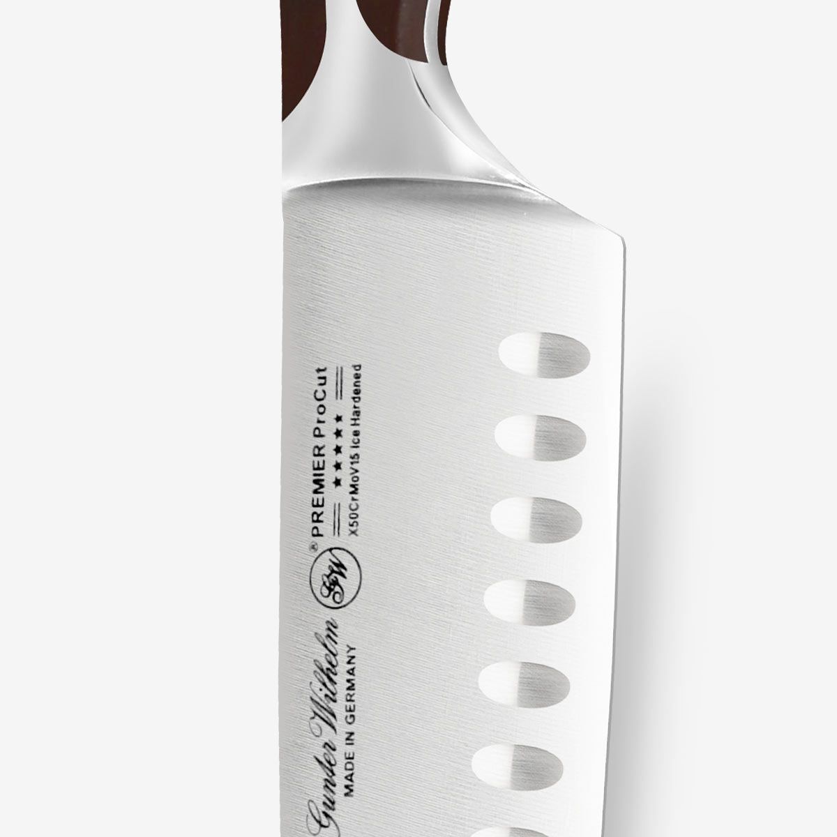 Gunter Wilhelm Premier Santoku Knife, 7 Inch | Dark Brown ABS Handle SKU: 30-315-0407-4
