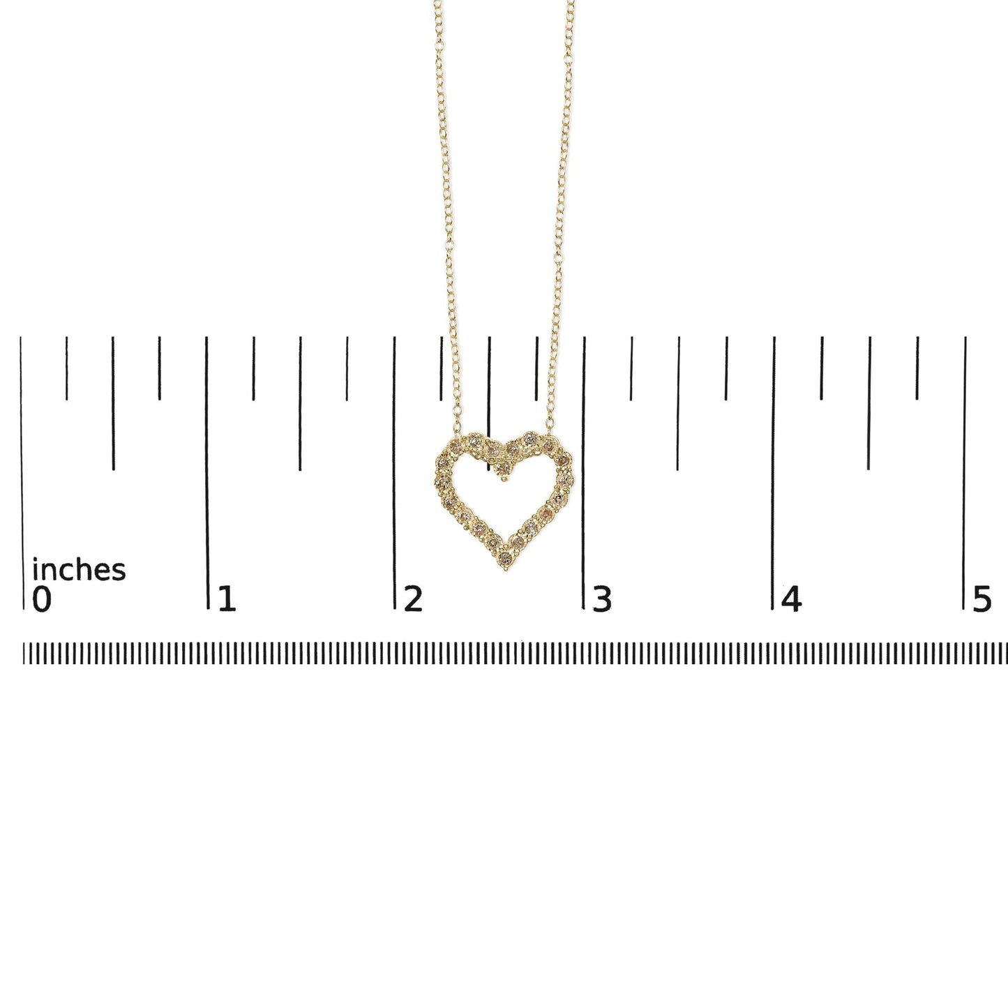 10K Yellow Gold Flashed .925 Sterling Silver 1/2 Cttw Champagne Diamond Miracle Plate Heart Pendant Necklace (K-L Color, I1-I2 Clarity) - 18"-4
