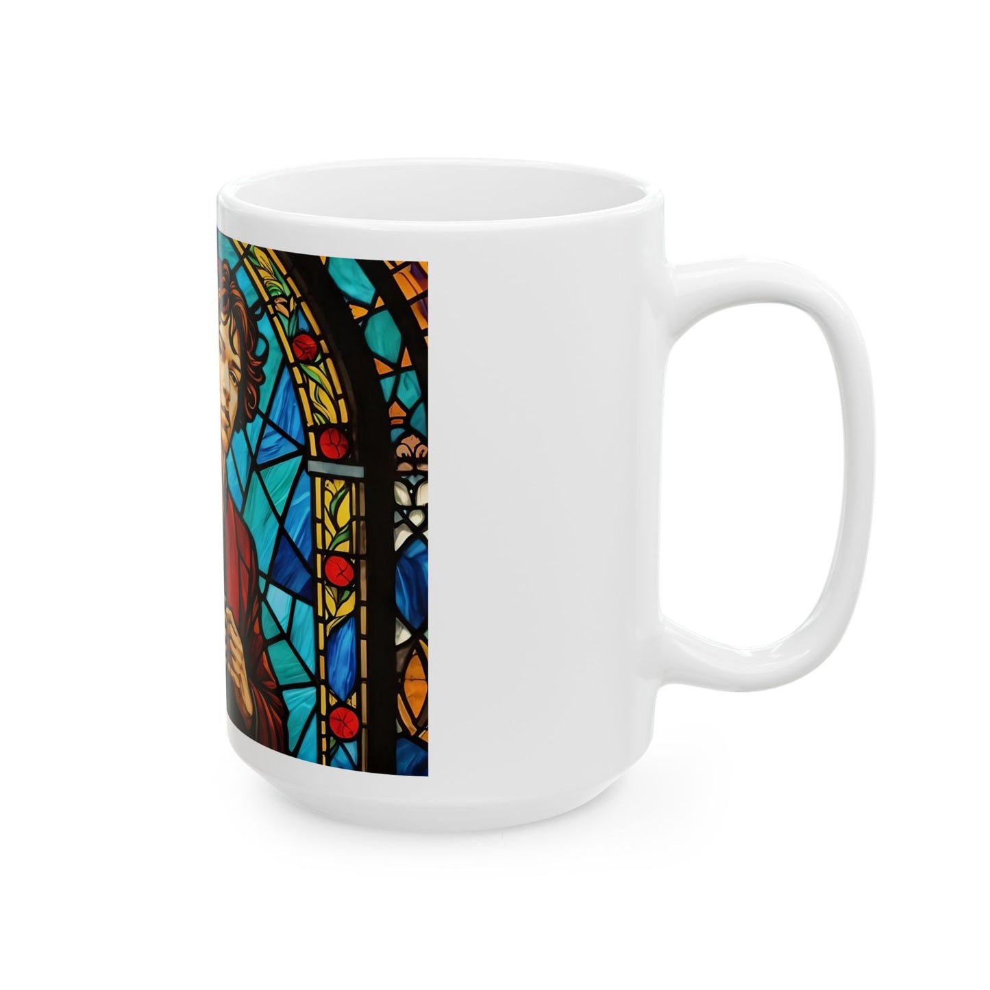 Stained Glass Character Mug, Artistic Coffee Cup, Unique Gift, Tea Mug, Halloween Decor, Cozy Home Drinkware