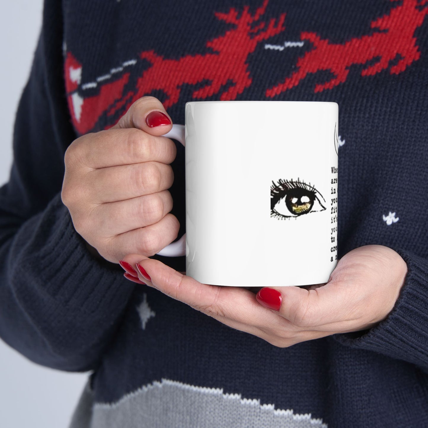 Inspirational Quotes Ceramic Mug, Born to Stand Out Motivational Coffee Cup, Unique Gift for Creatives, 11oz & 15oz Sizes, Perfect for Home or Office