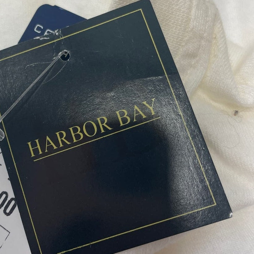 New Harbor Bay Mens 2XLT Long Sleeve 100% Cotton White Crew Neck Tee Shirt