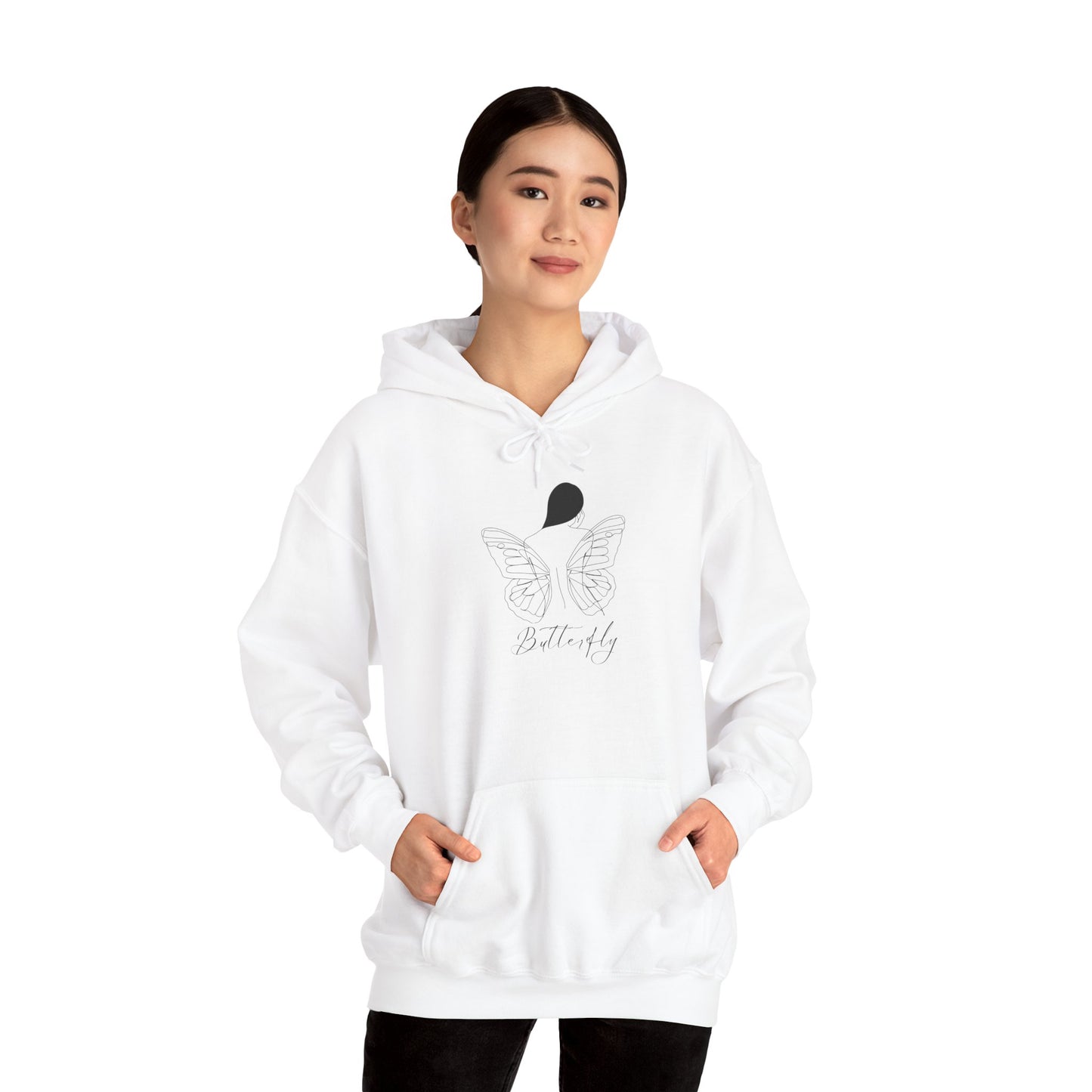 Butterfly Love Unisex Hoodie, Cozy Sweatshirt for Everyday Comfort, Gift for Nature Lovers, Butterfly Apparel for Spring