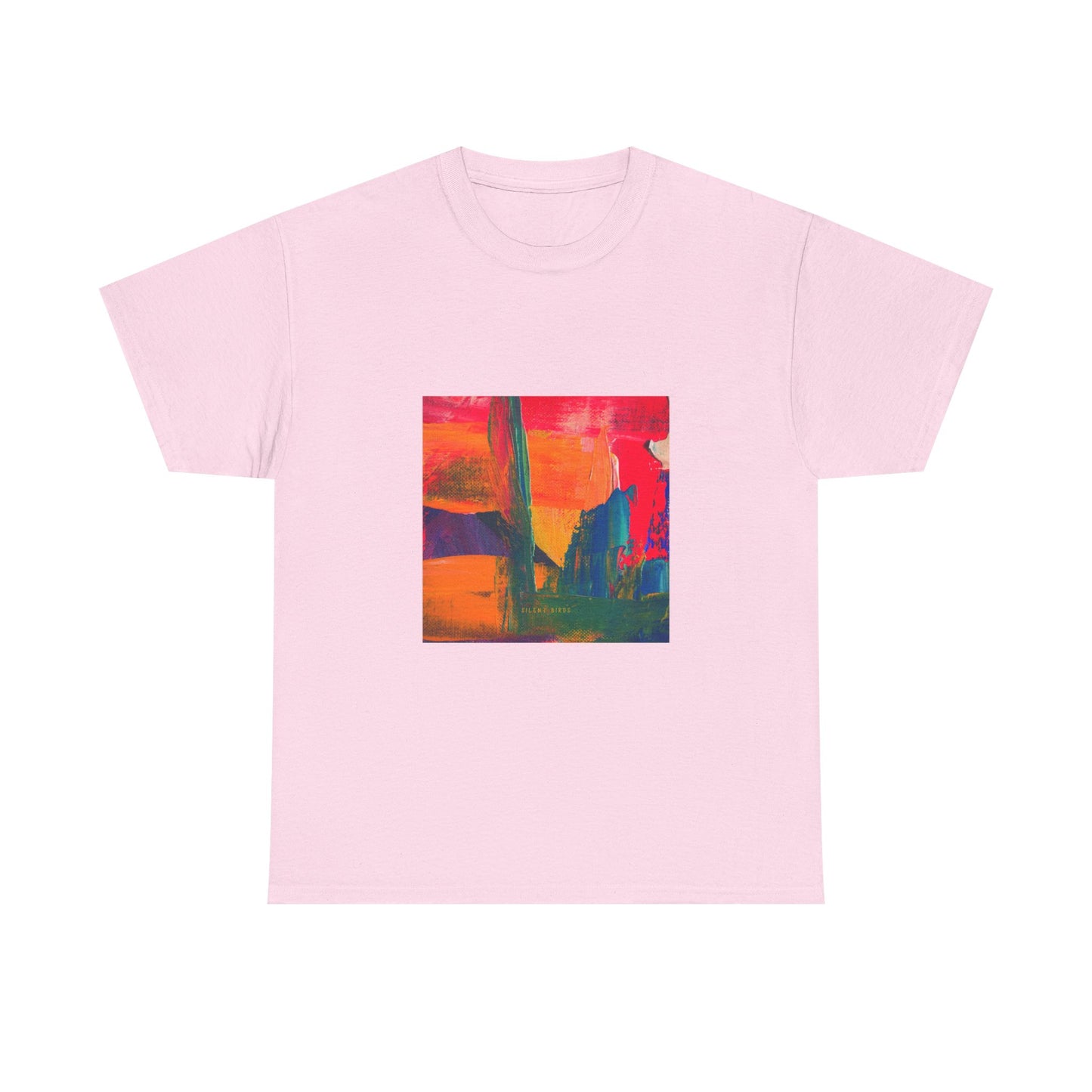 Vibrant Art Bird of Paradise Painting Tee for Creative Souls, Unisex Heavy Cotton T-Shirt, Artistic Gift