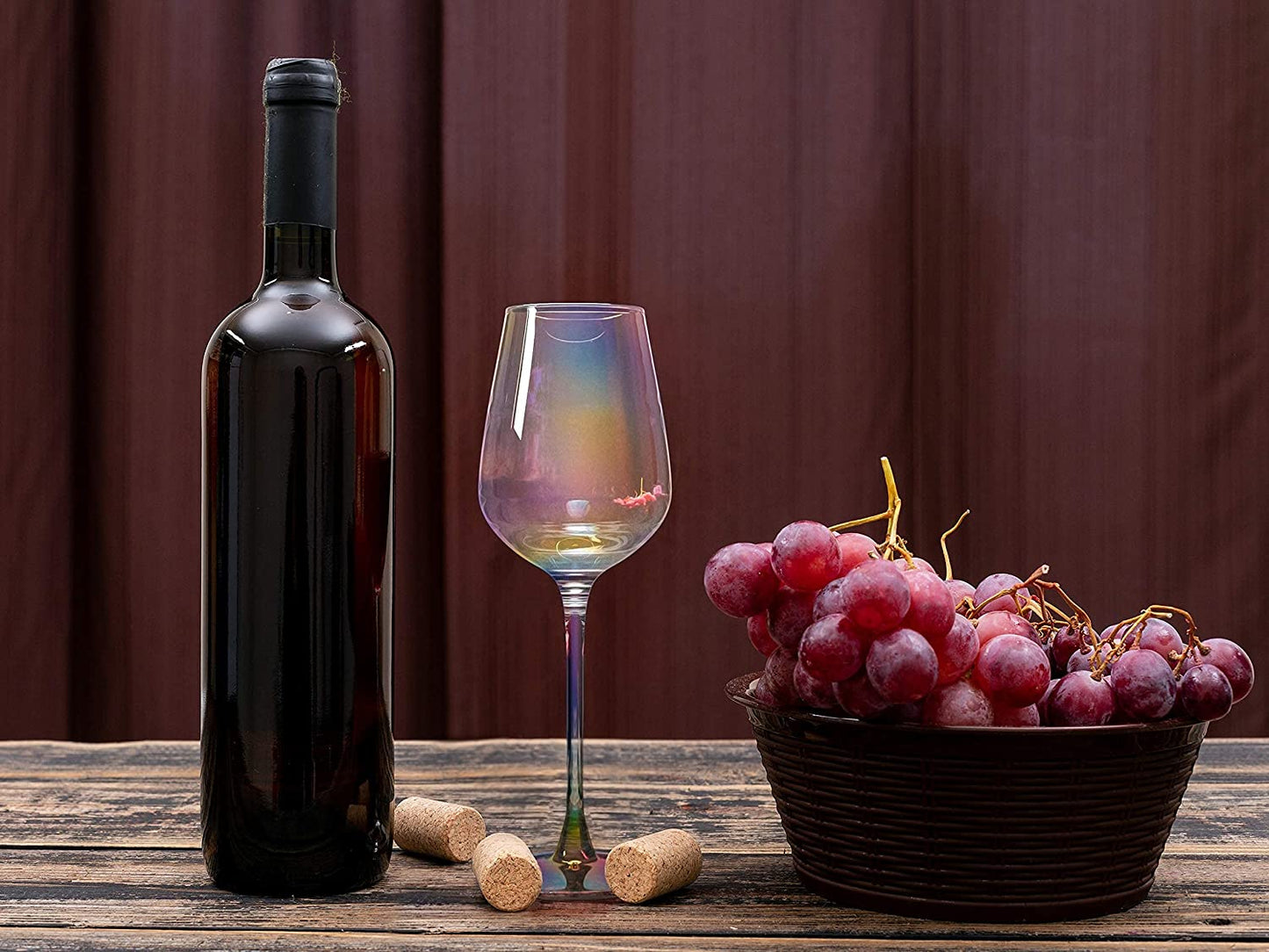 Iridescent Luster Large Radiance Wine Glasses - White Pearl Whimsy and Nostalgia Large Red Wine or White Wine Glass In An Elegant Gift Box-4