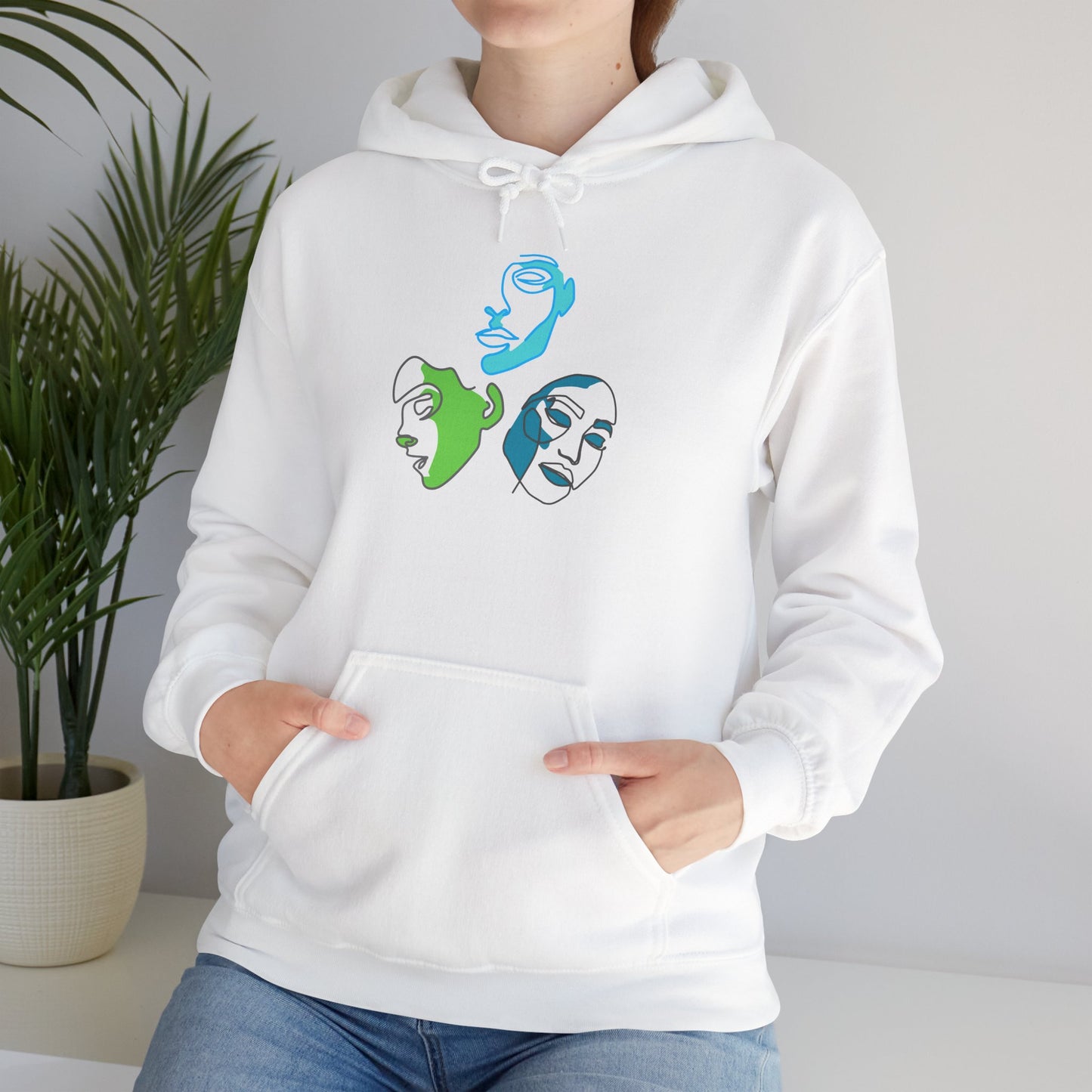 Whimsical Character Hoodie, Cozy Unisex Sweatshirt, Fun Gift for Friends, Casual Wear, Unique Art Design