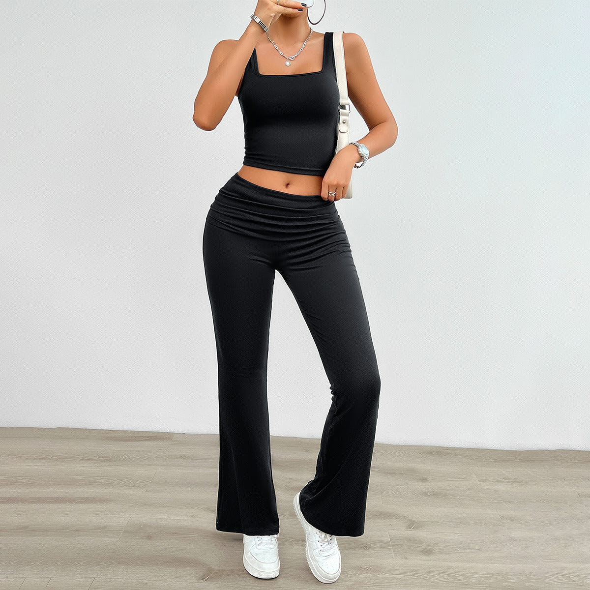 Women's Fashion Casual Solid Color Vest Body-Hugging Suit