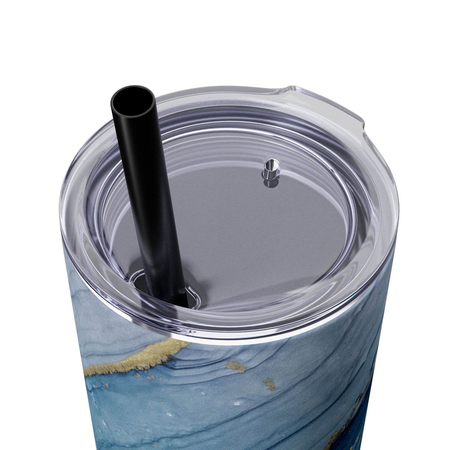 Elegant Blue Marble Skinny Tumbler, 20oz - Stylish Drinkware for Daily Use, Gifts, Celebrations, Eco-Friendly, Travel Mug