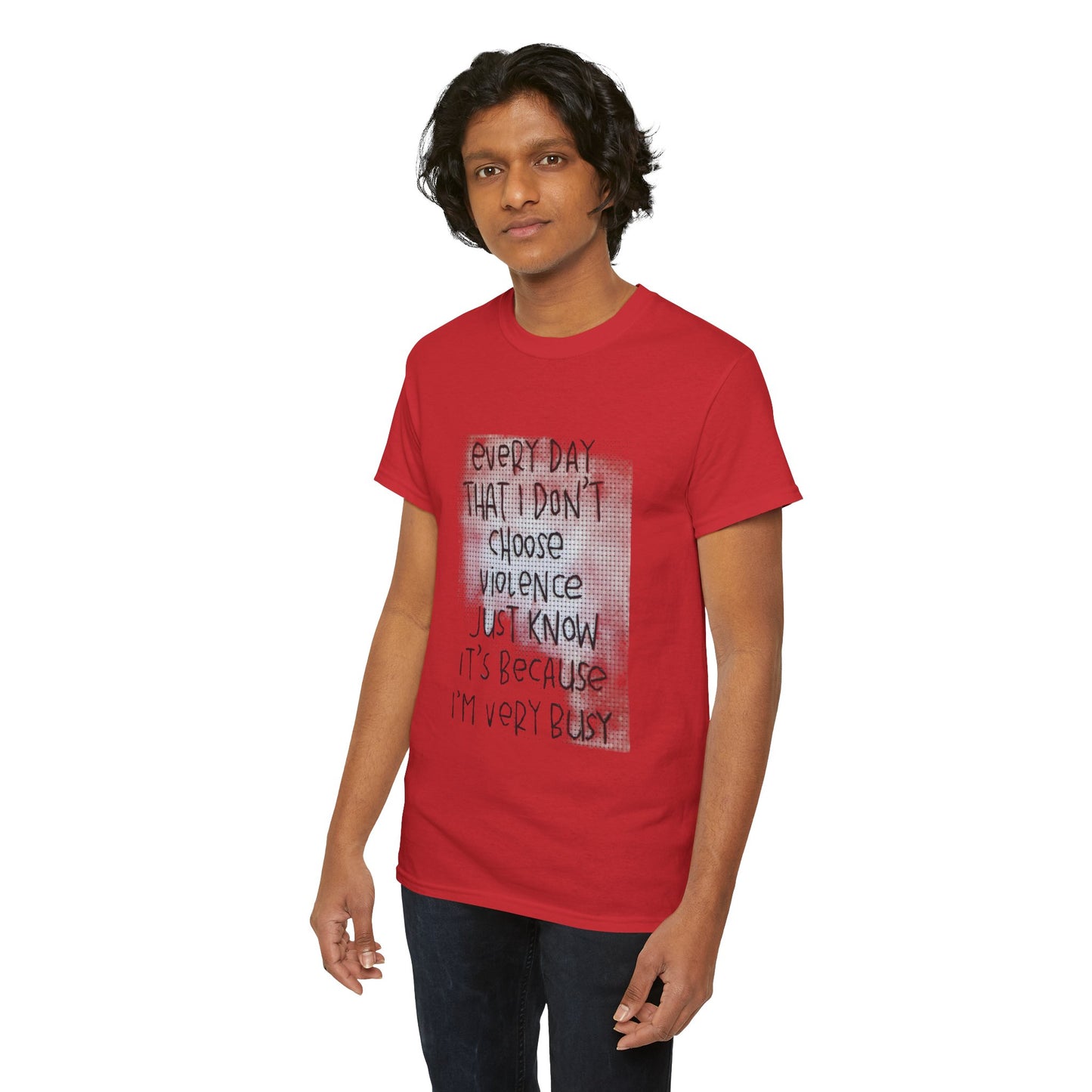 Inspirational Quote Unisex Tee - "Every Day That I Don't Choose Violence" Message, Casual Wear, Gift for Friends, Motivational