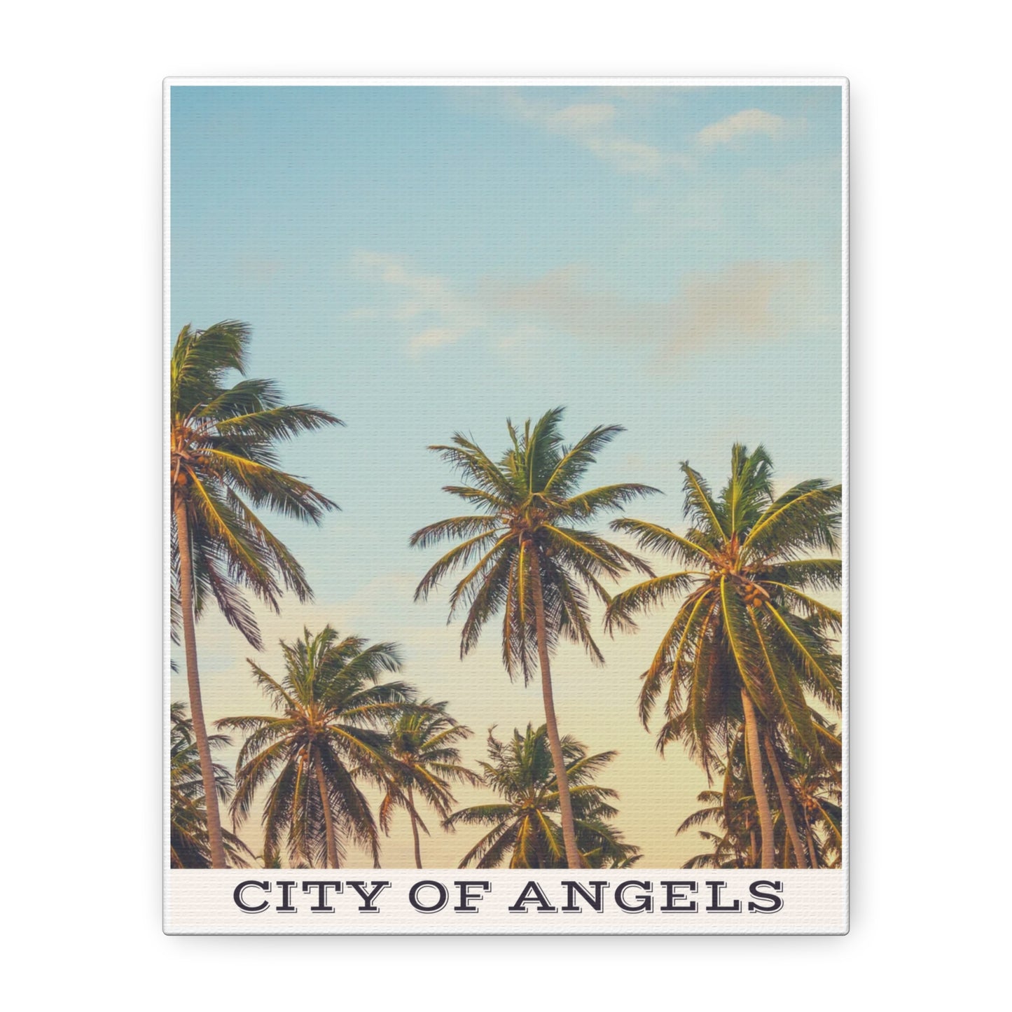 Tropical Palm Tree Canvas Print, City of Angeles Tropical Wall Art, Los Angeles Beach Decor, California Nature Photography, Home Decoration, Gift for Beach Lovers