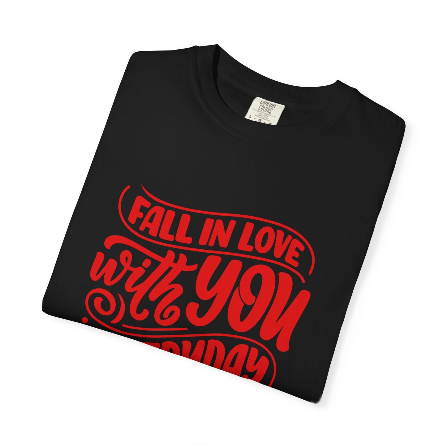 Fall in Love with YOU Quote T-shirt for Couples, Valentine's Day, Gifts for Him/Her, Casual Everyday Wear, Comfortable Unisex Tee