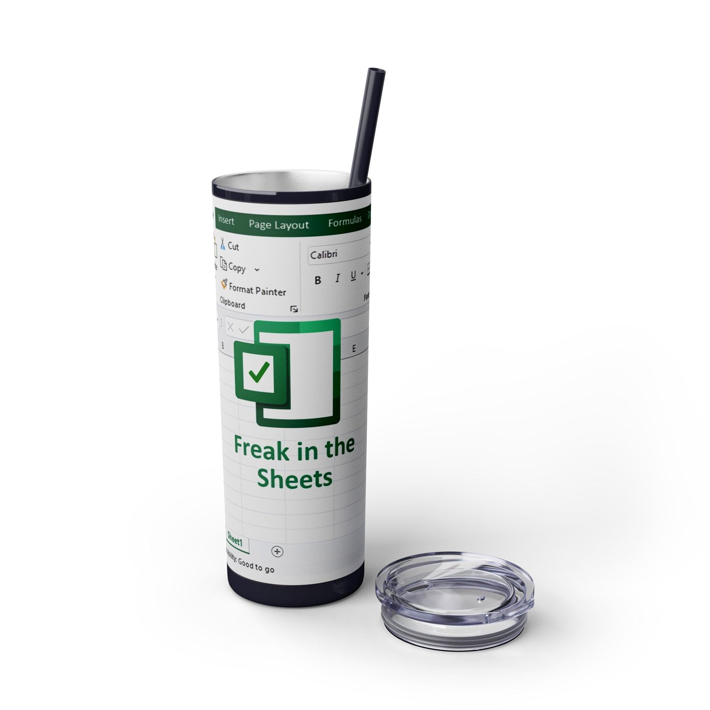 Freak in the Sheets Spreadsheet Themed Tumbler, 20oz Gift for Students, Accountants, Office Humor, Funny Drinkware