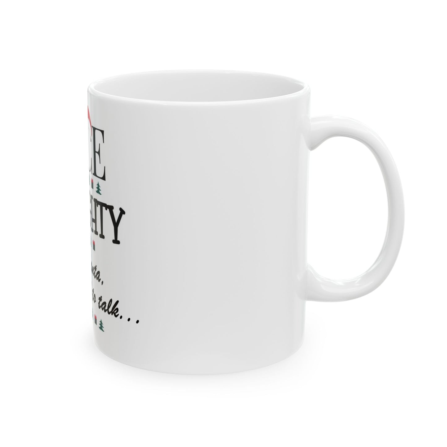Naughty Nice Ceramic Mug | Holiday Gift, Christmas Mug, Santa Coffee Cup, Funny Winter Drinkware, Cute Holiday Decorations