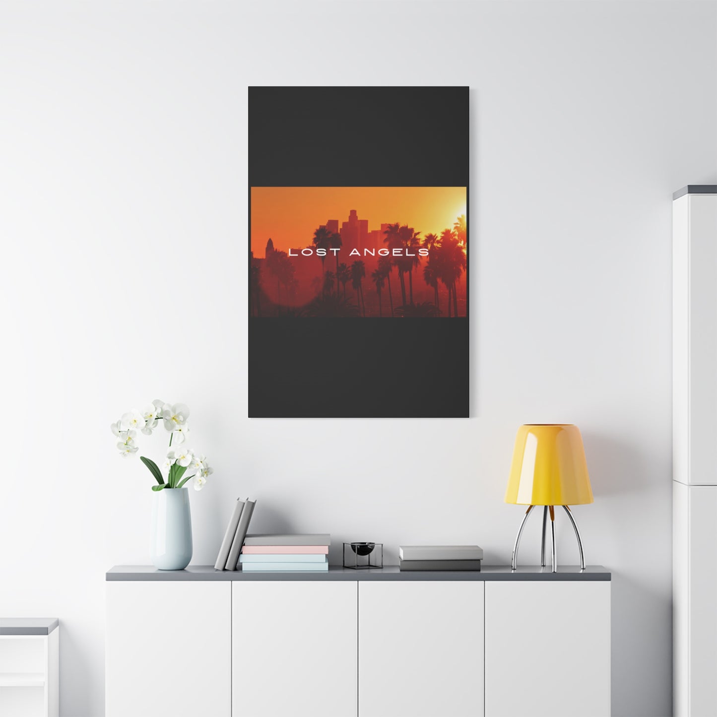 Lost Angels Wall Art Canvas | Sunset Cityscape Print, Home Decor, Gift for Art Lovers, Modern Living Room, California Vibe