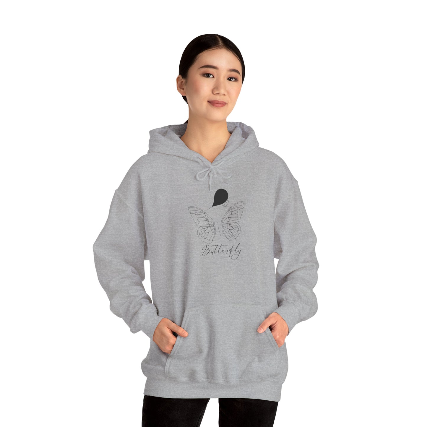 Butterfly Love Unisex Hoodie, Cozy Sweatshirt for Everyday Comfort, Gift for Nature Lovers, Butterfly Apparel for Spring