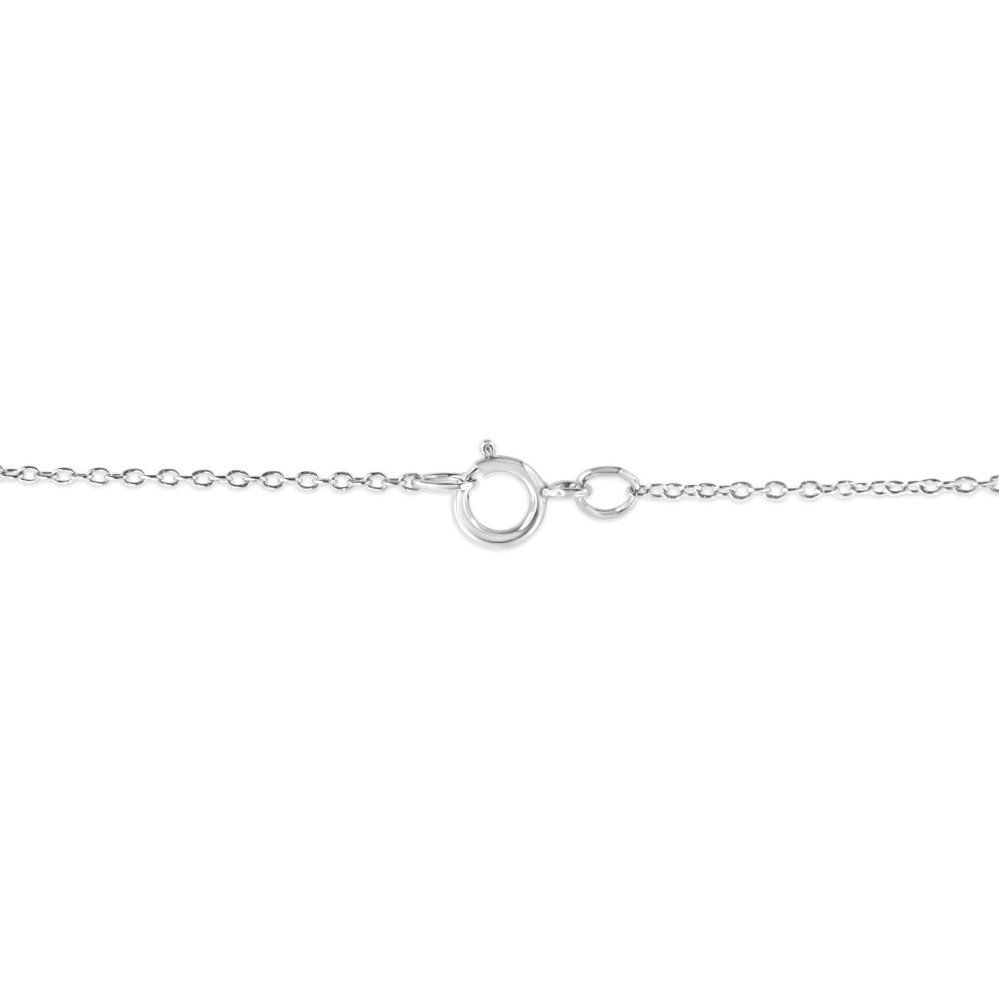 .925 Sterling Silver Pave-Set Diamond Accent Angel Wing 18" Double Heart Pendant Necklace (I-J Color, I1-I2 Clarity)-4