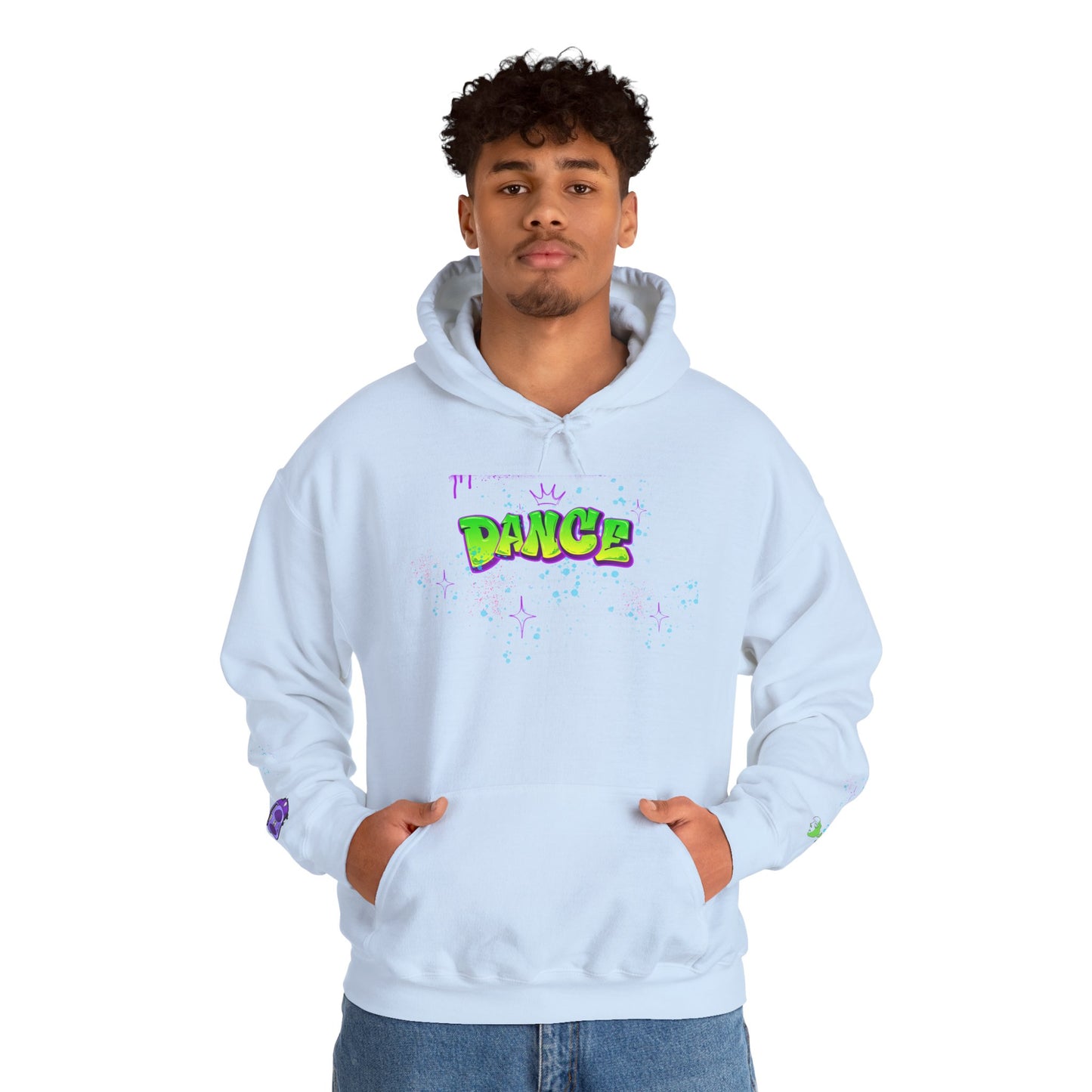 Colorful Dance Hoodie for Creative Spirits, Cozy Unisex Hooded Sweatshirt, Perfect for Parties, Dance Classes, Gifts