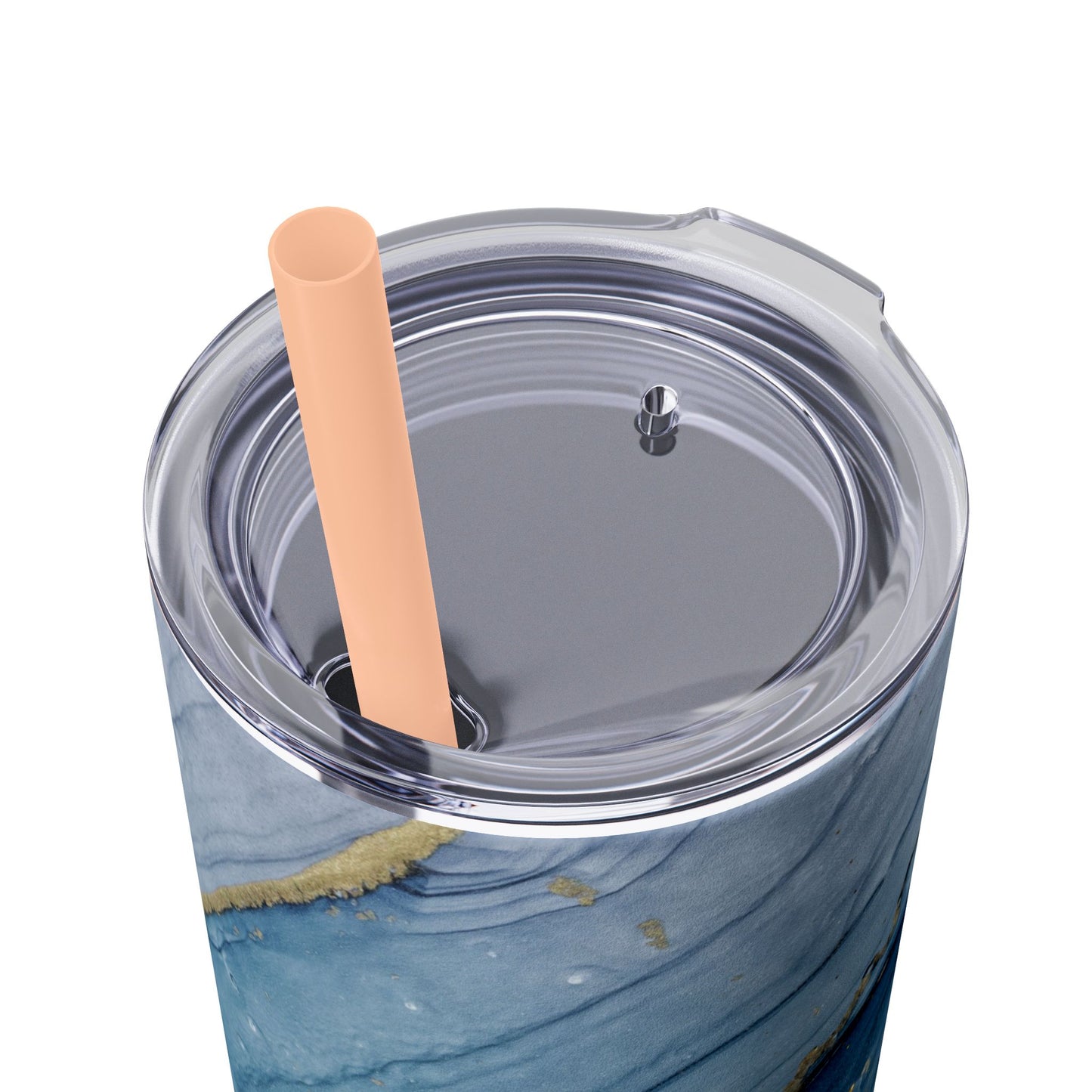 Elegant Blue Marble Skinny Tumbler, 20oz - Stylish Drinkware for Daily Use, Gifts, Celebrations, Eco-Friendly, Travel Mug