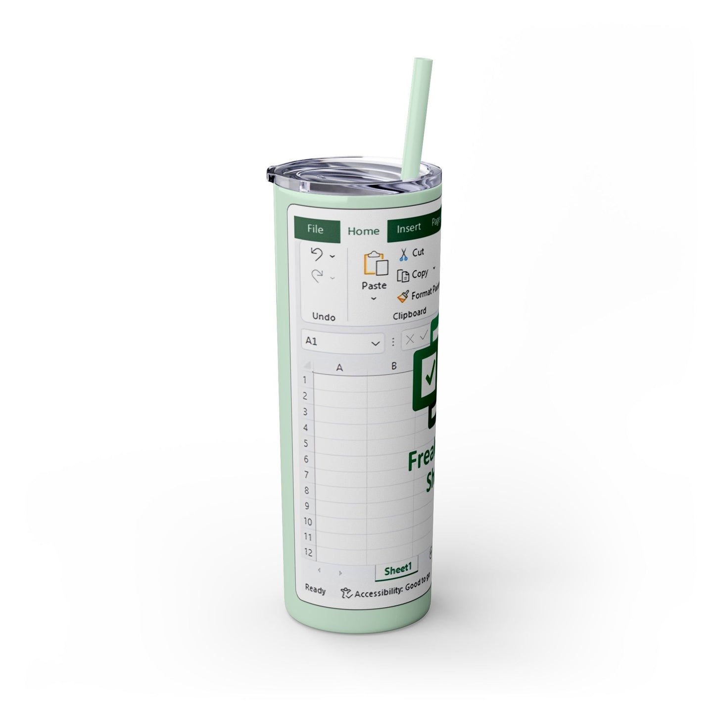 Freak in the Sheets Spreadsheet Themed Tumbler, 20oz Gift for Students, Accountants, Office Humor, Funny Drinkware
