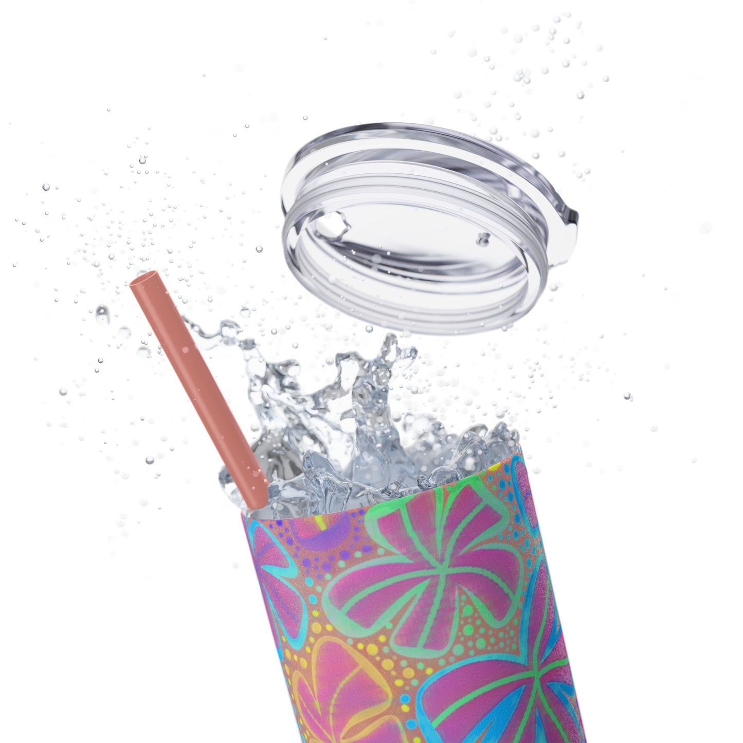 Pastel Butterfly Tumbler, 20oz Drinkware, Spring Decor, Cute Gift for Her, Eco-Friendly Cup, Floral Water Bottle