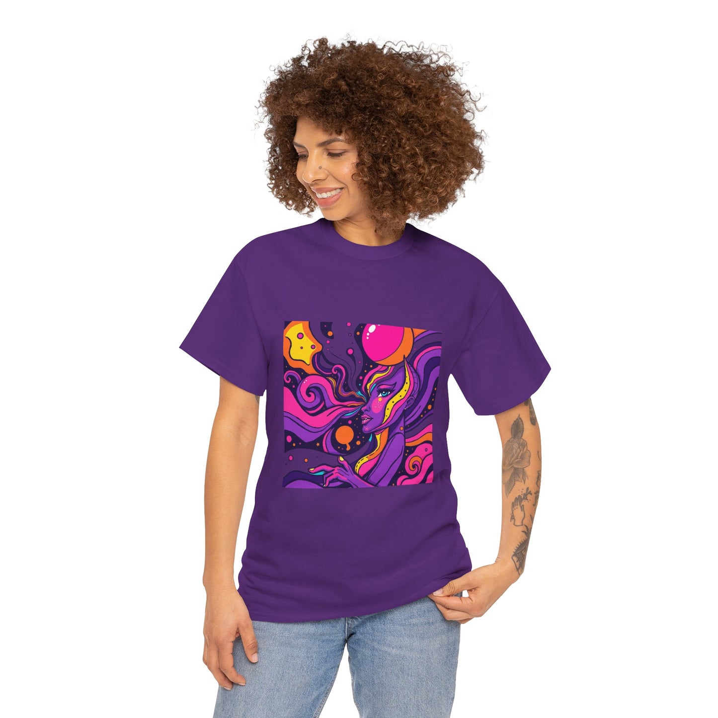 Vibrant Psychedelic Art Tee, Bohemian Graphic T-Shirt, Unisex Cotton Tee, Fashionable Casual Wear, Perfect Gift for Art Lovers
