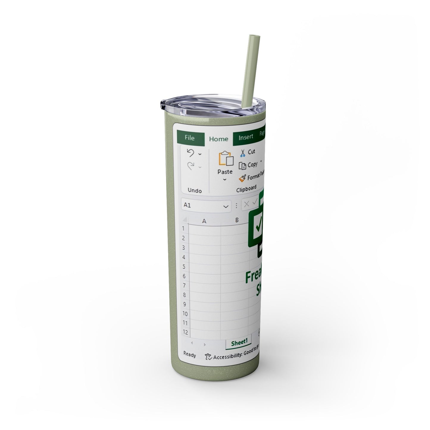 Freak in the Sheets Spreadsheet Themed Tumbler, 20oz Gift for Students, Accountants, Office Humor, Funny Drinkware