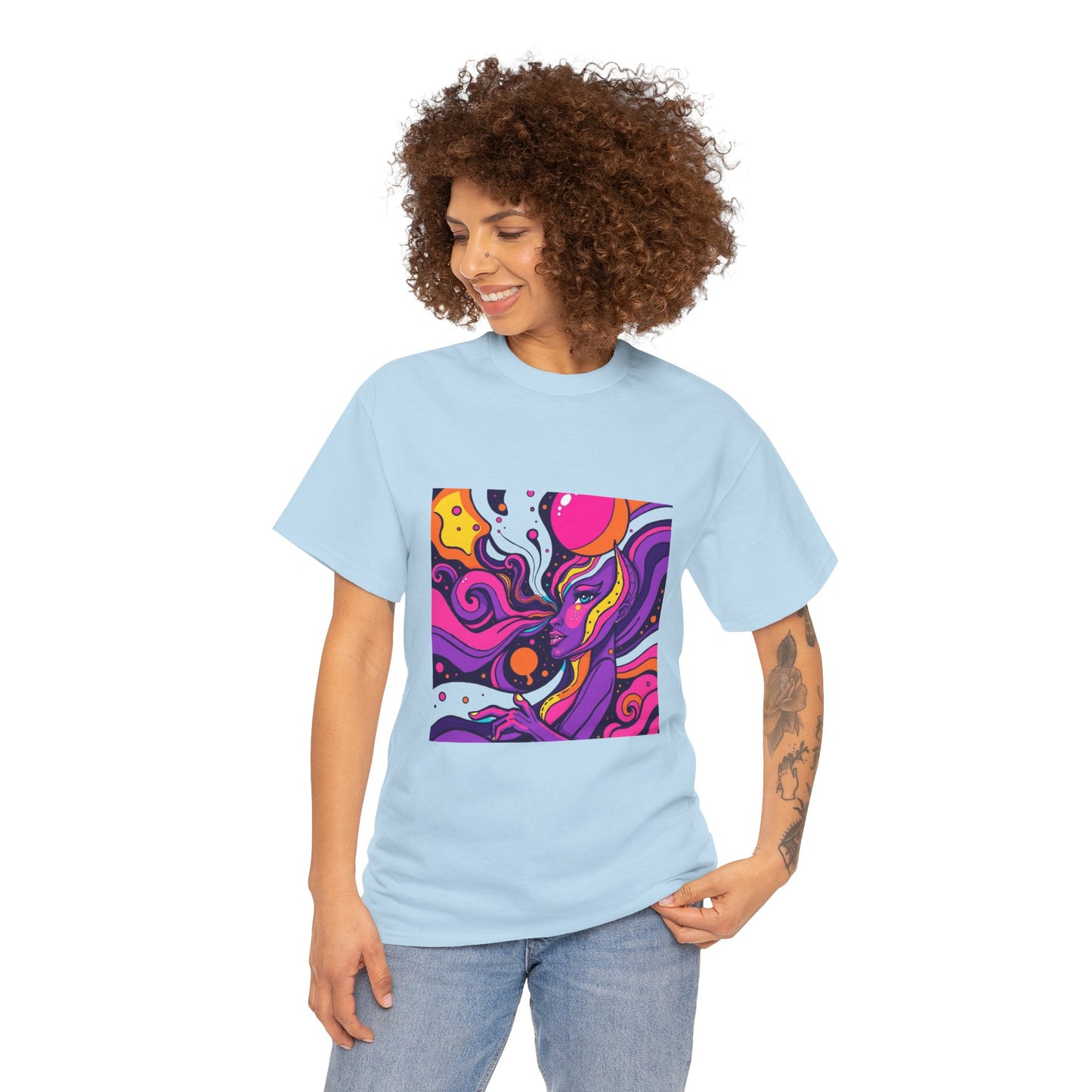 Vibrant Psychedelic Art Tee, Bohemian Graphic T-Shirt, Unisex Cotton Tee, Fashionable Casual Wear, Perfect Gift for Art Lovers