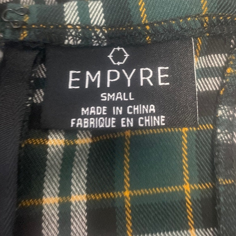 Empyre Womens Small Spaghetti Strap Plaid Fit & Flare Knee Length Dress