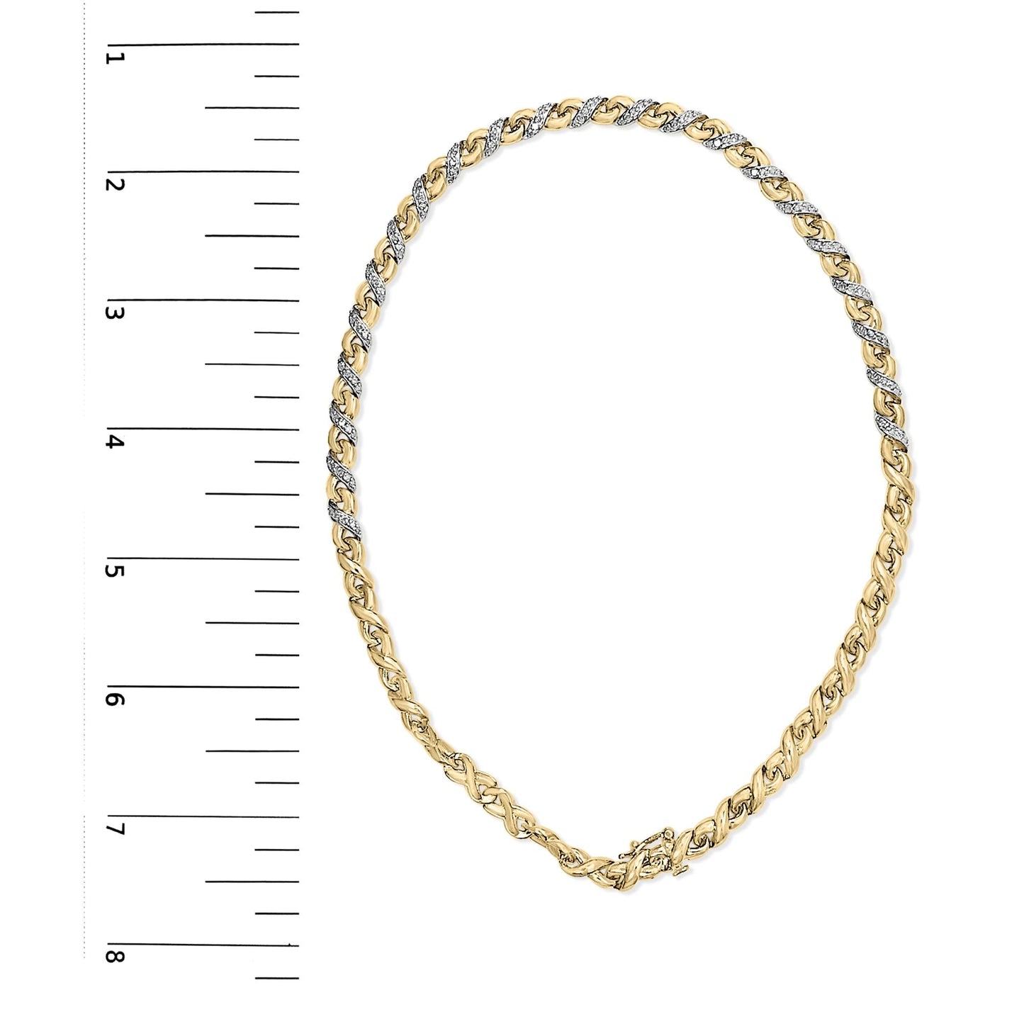 10K Yellow Gold 1 cttw Diamond Riviera Statement Pendant Necklace (J-K, I2-I3)-4