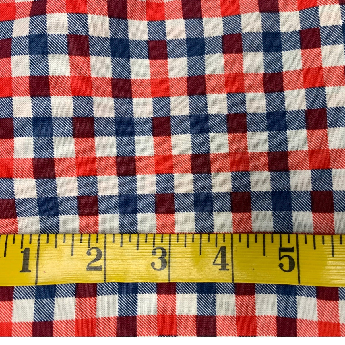 1 YD New Emma & Mila 36" X 44" USA Red White Blue Gingham Quilting Cotton Fabric