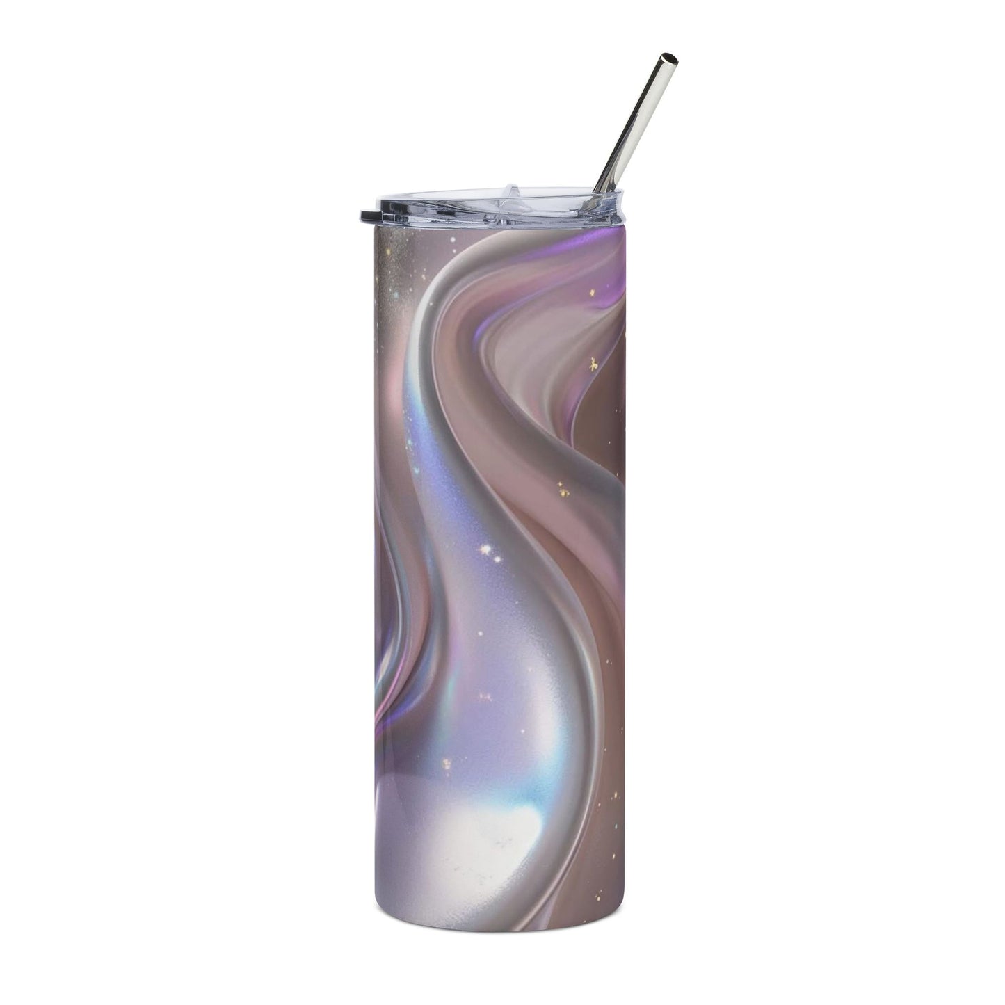 Iridescent Marble Swirl Tumbler 20oz Stainless Steel Travel Cup