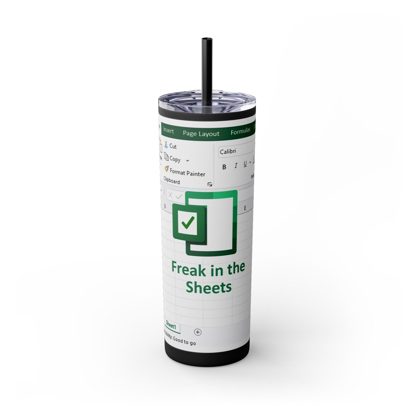 Freak in the Sheets Spreadsheet Themed Tumbler, 20oz Gift for Students, Accountants, Office Humor, Funny Drinkware