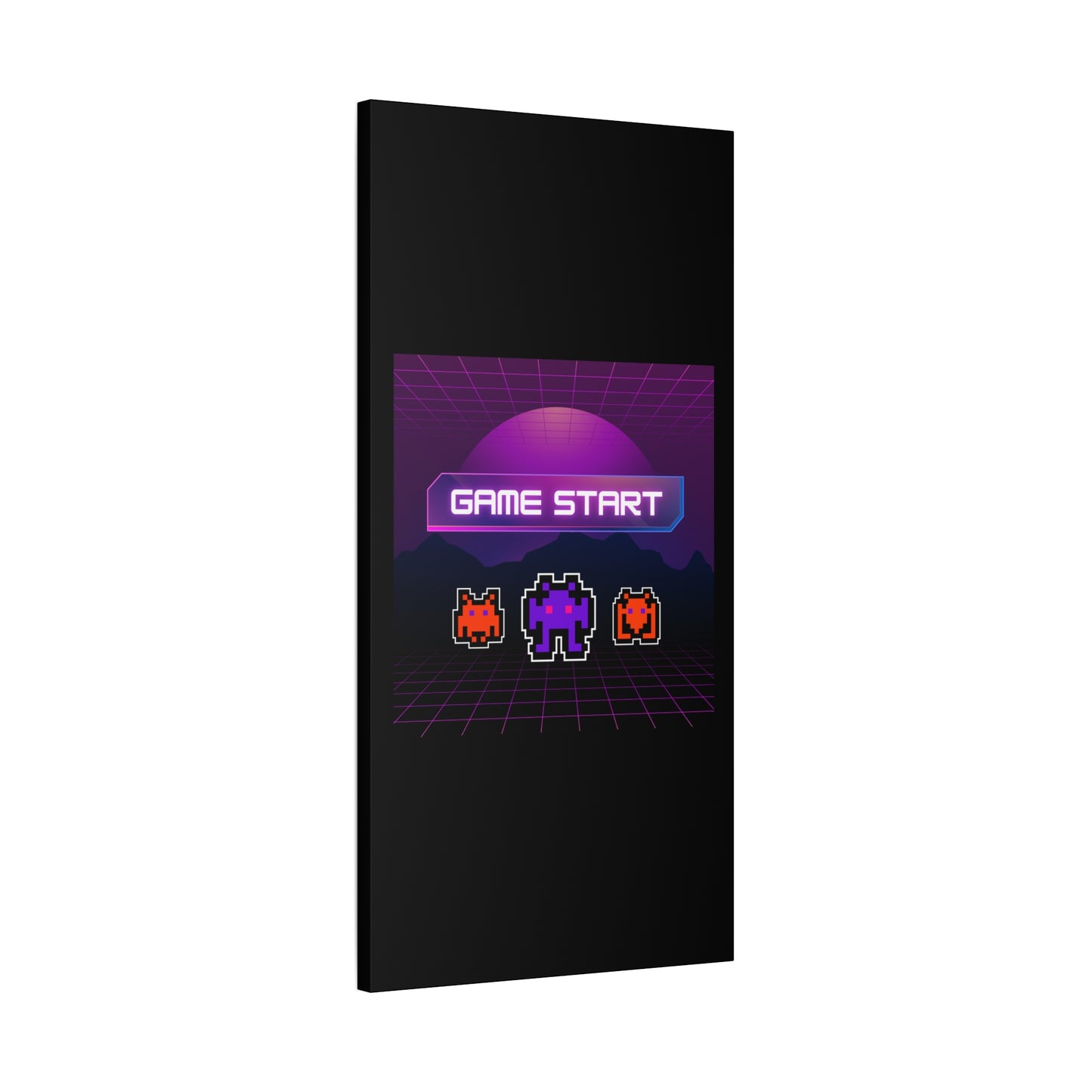 Retro Game Start Canvas Art Print | 80s Gaming Wall Decor, Gamer Gift, Pixel Art, Nostalgic Artwork, Home Decor