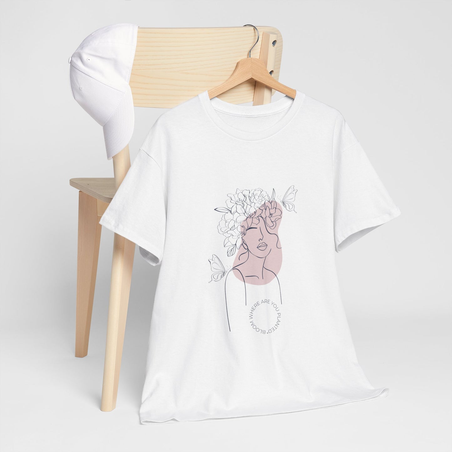 Bloom Where You Are Planted Chic Inspirational Quote Tee, Inspirational Cotton T-Shirt, Casual Graphic Tee, Vintage Style Unisex Shirt, Gift for Her