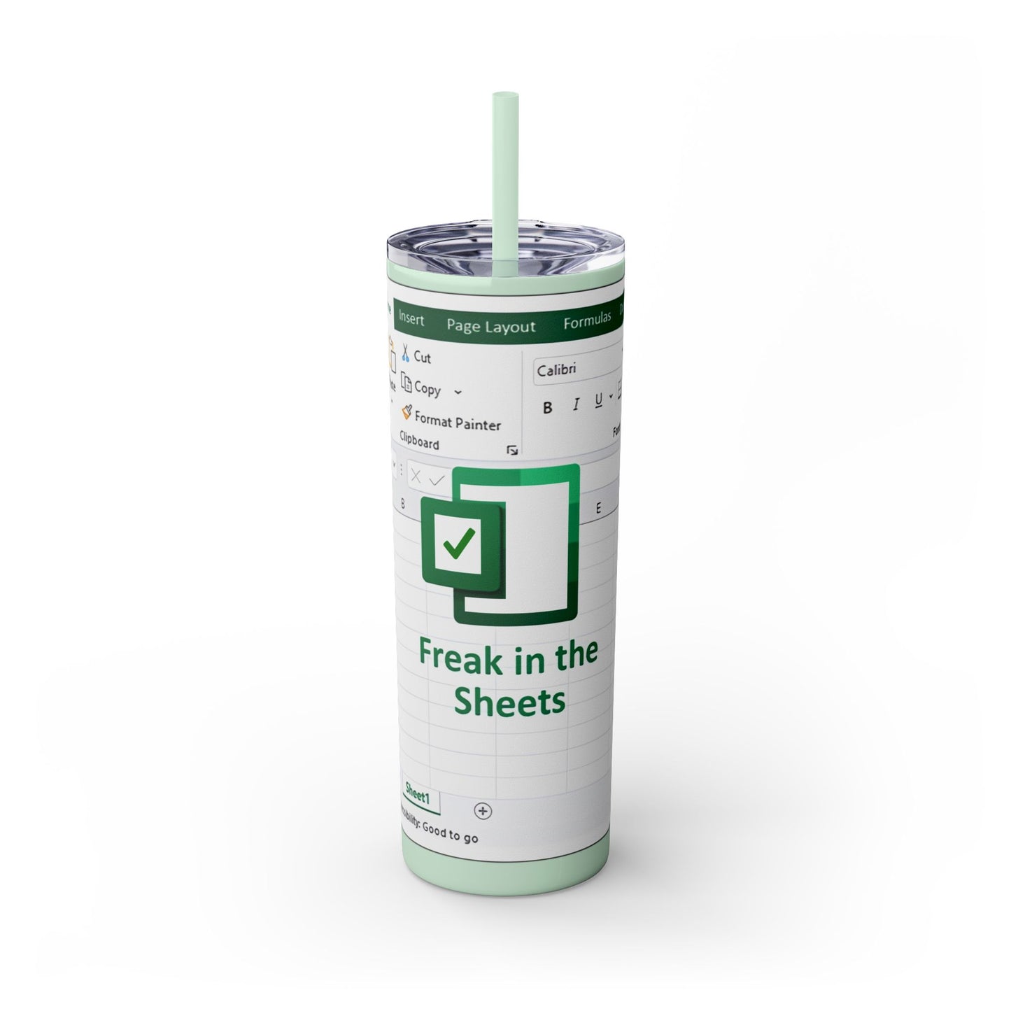 Freak in the Sheets Spreadsheet Themed Tumbler, 20oz Gift for Students, Accountants, Office Humor, Funny Drinkware