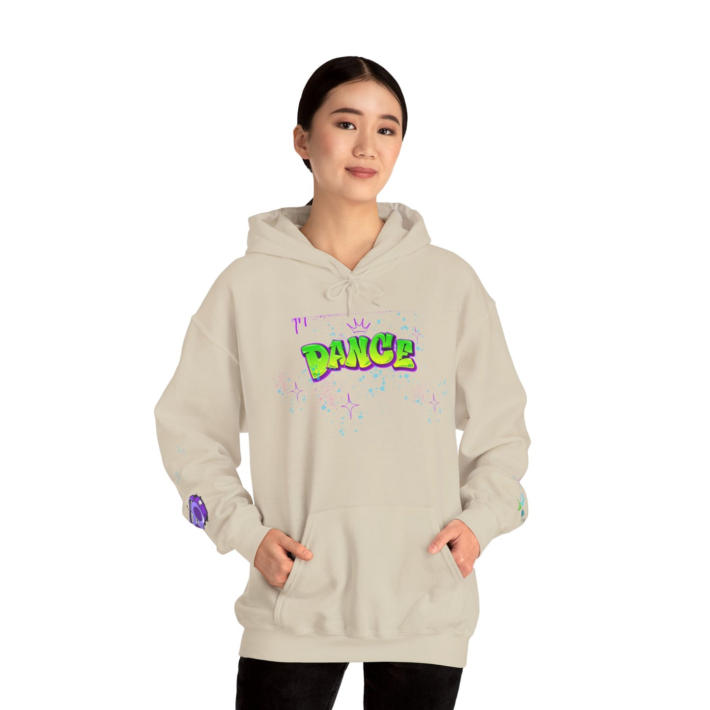 Colorful Dance Hoodie for Creative Spirits, Cozy Unisex Hooded Sweatshirt, Perfect for Parties, Dance Classes, Gifts