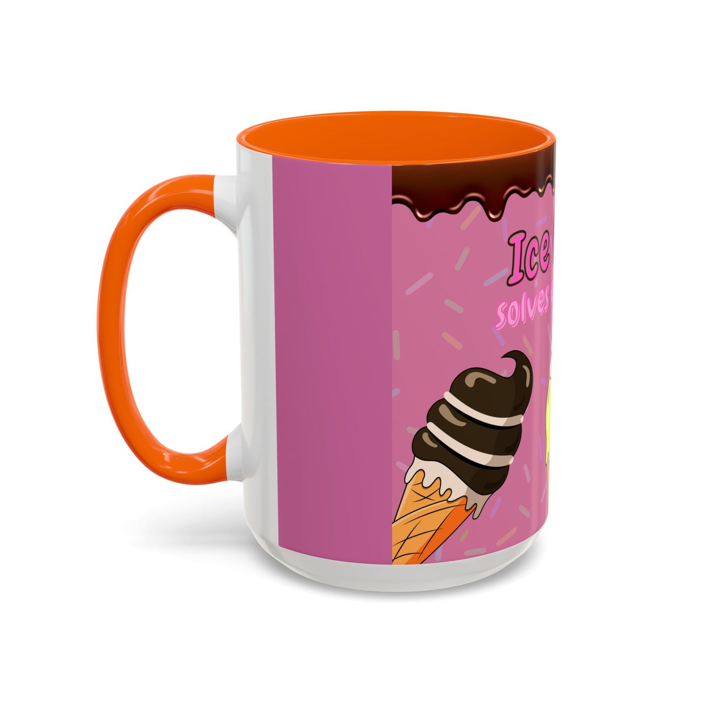 Ice Cream Solves Everything Coffee Mug - Fun Beverage Cup for Ice Cream Lovers, Gift for Holidays, Birthday, Summer
