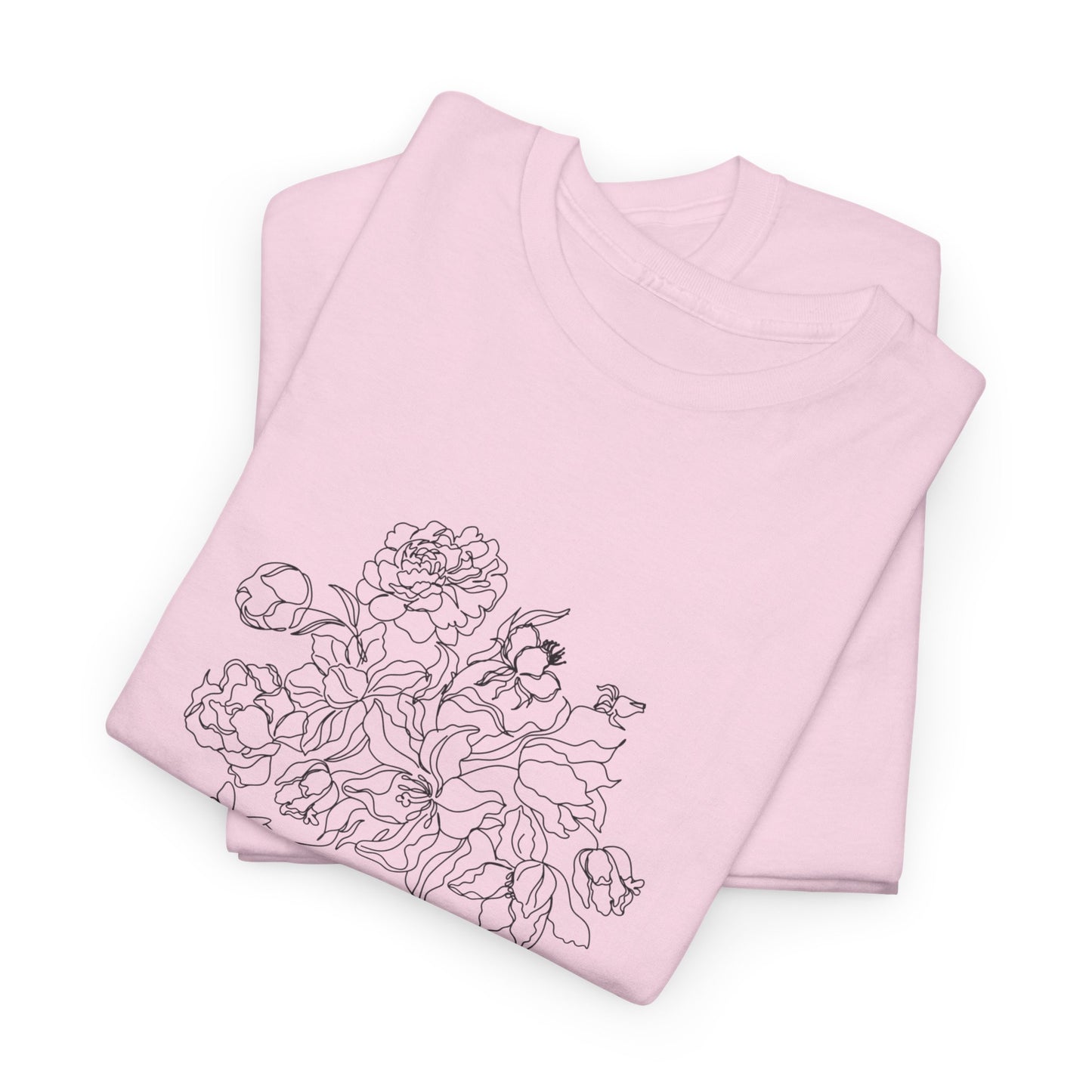 SHE Floral Love Unisex Heavy Cotton Tee, Casual T-Shirt, Gift for Her, Summer Fashion, Relaxed Fit Tee
