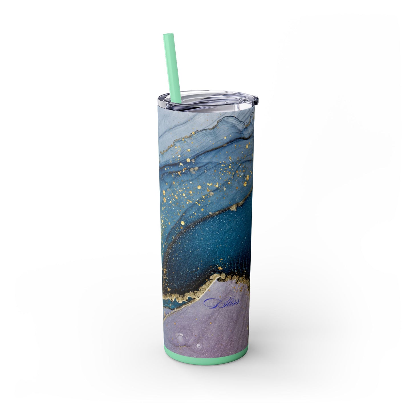 Elegant Blue Marble Skinny Tumbler, 20oz - Stylish Drinkware for Daily Use, Gifts, Celebrations, Eco-Friendly, Travel Mug