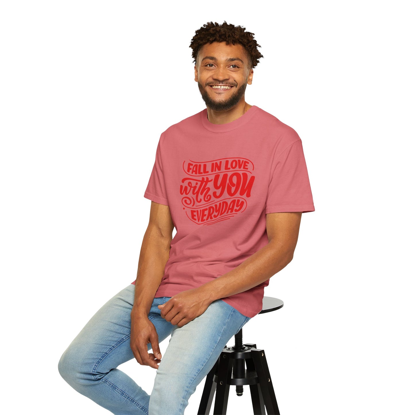 Fall in Love with YOU Quote T-shirt for Couples, Valentine's Day, Gifts for Him/Her, Casual Everyday Wear, Comfortable Unisex Tee