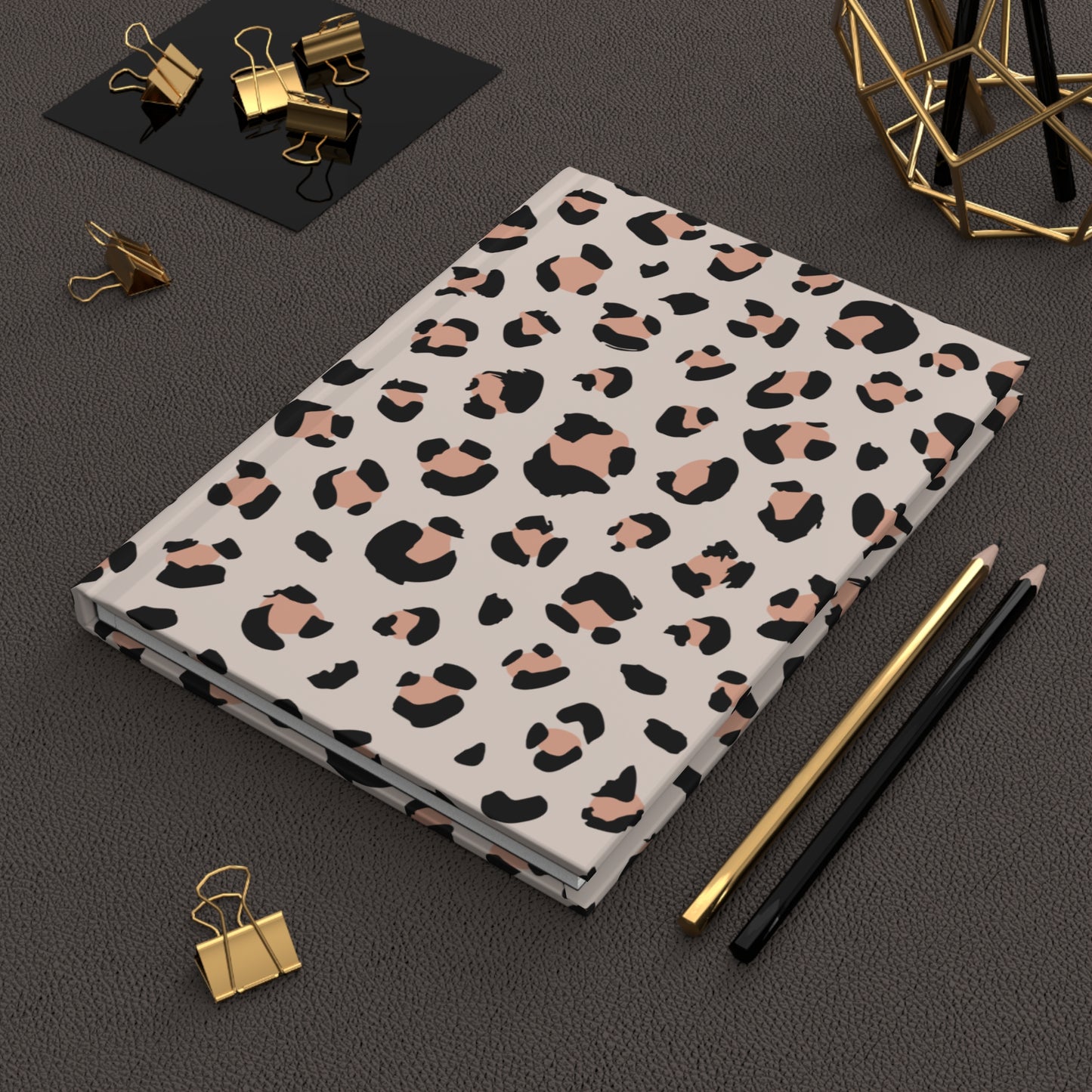 Leopard Print Hardcover Journal, Animal Print Diary, Stylish Notebook for Students, Great Gift for Writers, Trendy Journaling Companion